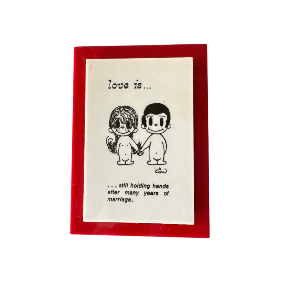 VTG 1970 Love Is Still Holding Hands Plastic Framed  Mom’s Apple Pie Inc